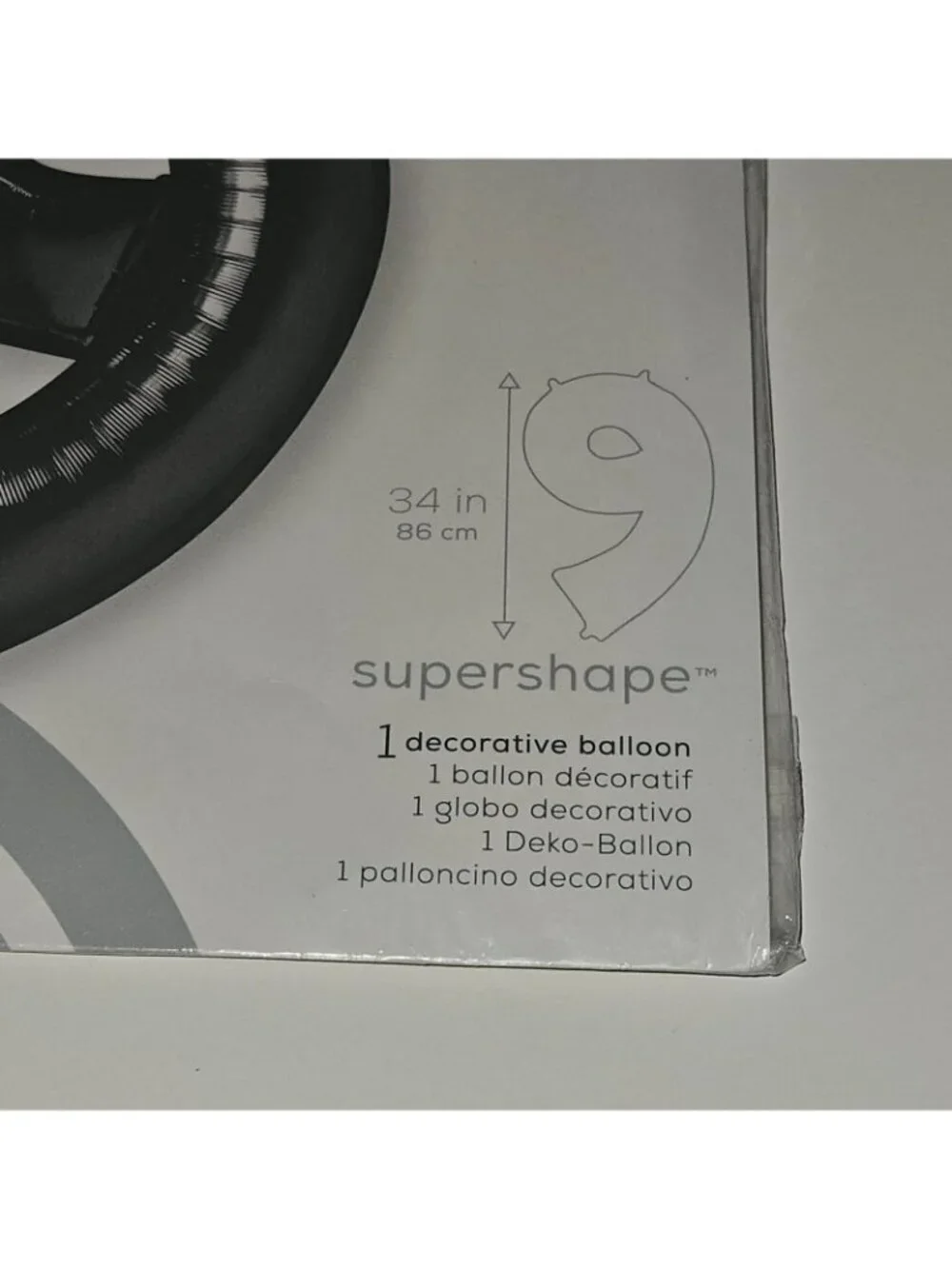 NEW 4 Black Foil Balloons Lot Party Supplies Number 9 99 Super Shape 22x34 B-day